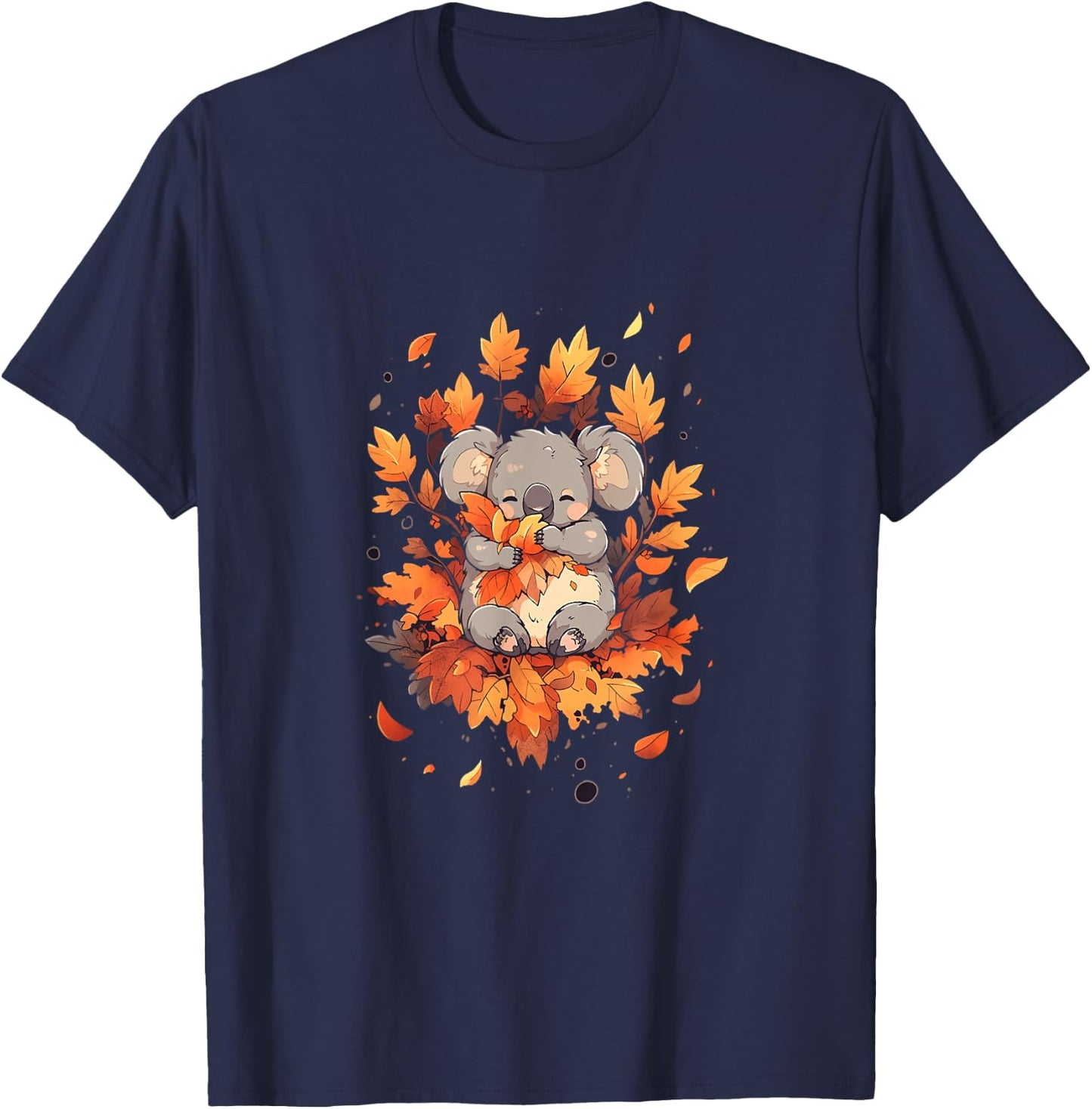 Koala Autumn Season Autumn Leaves Thanksgiving T-Shirt - T-Shirt | Navy