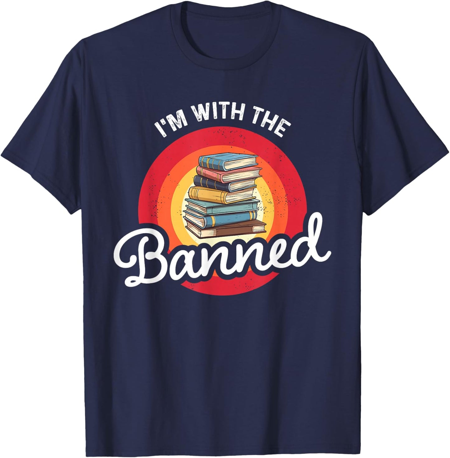 I'm With The Banned Books Week Librarian Retro Book Reader T-Shirt - T-Shirt | Navy
