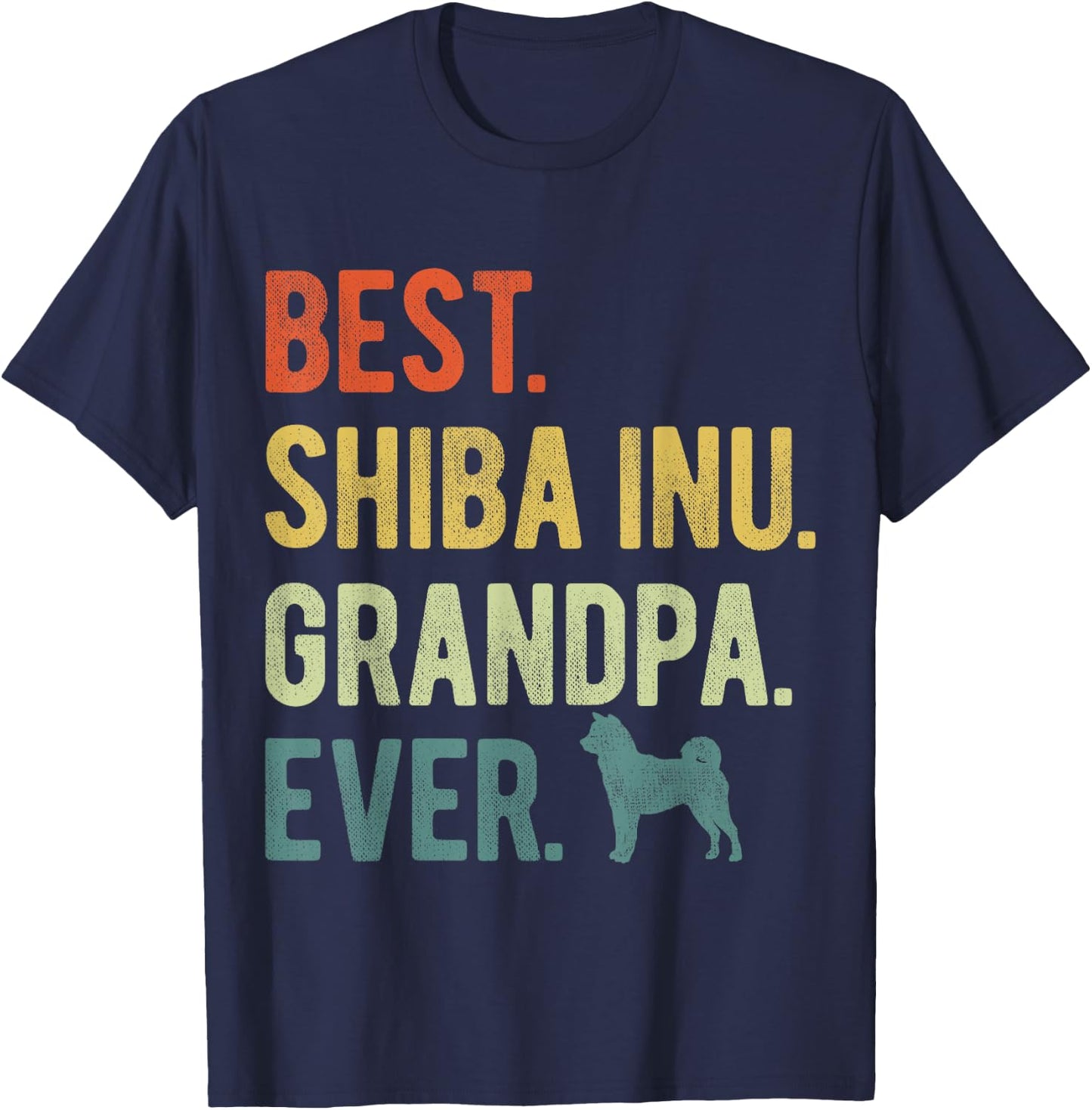 Best Shiba Inu Grandpa Ever Dog Lovers Father's Day T-Shirt - T-Shirt | Navy