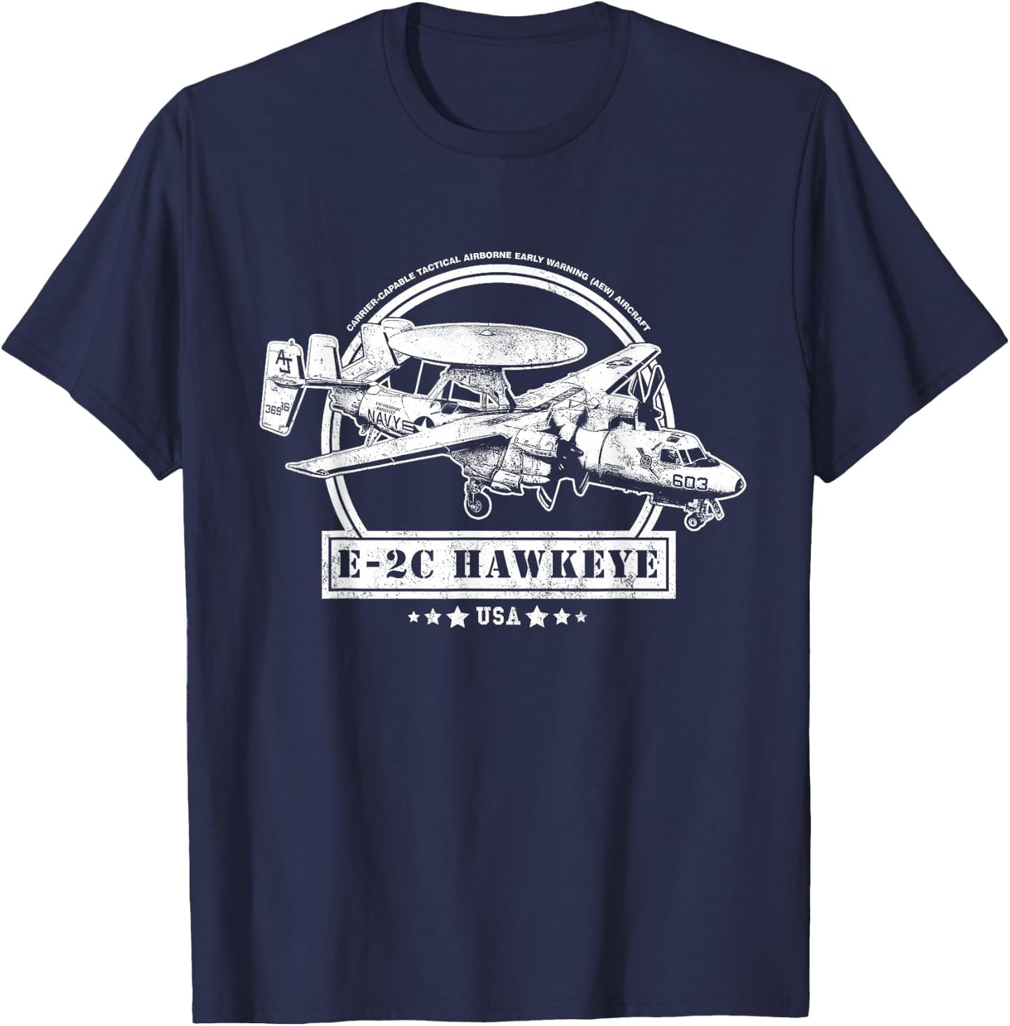 E-2 Hawkeye Aircraft T-Shirt - T-Shirt | Navy
