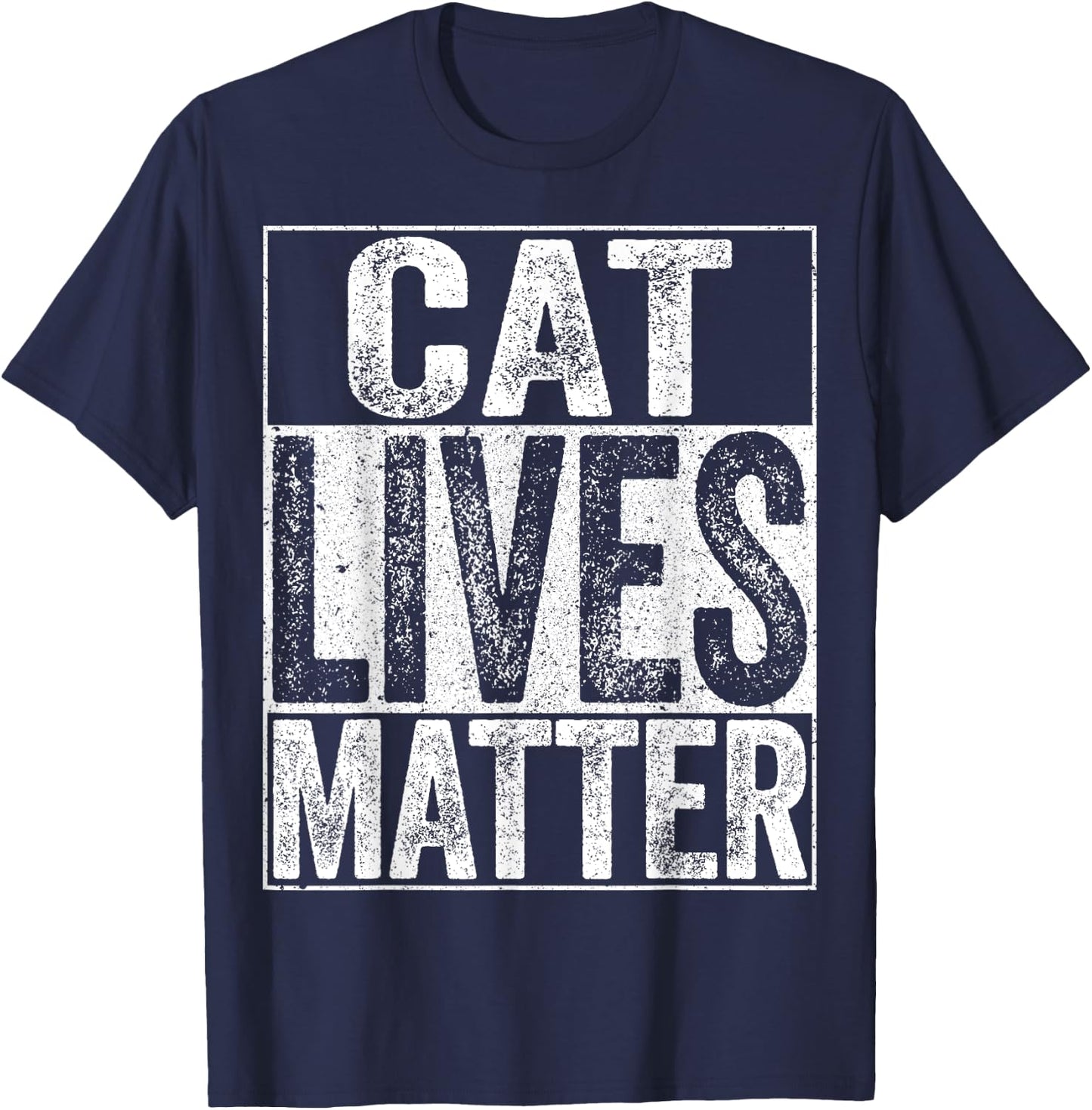 Cat Lives Matter Cat Lover Shirt Women Girls Kids T-Shirt - T-Shirt | Navy