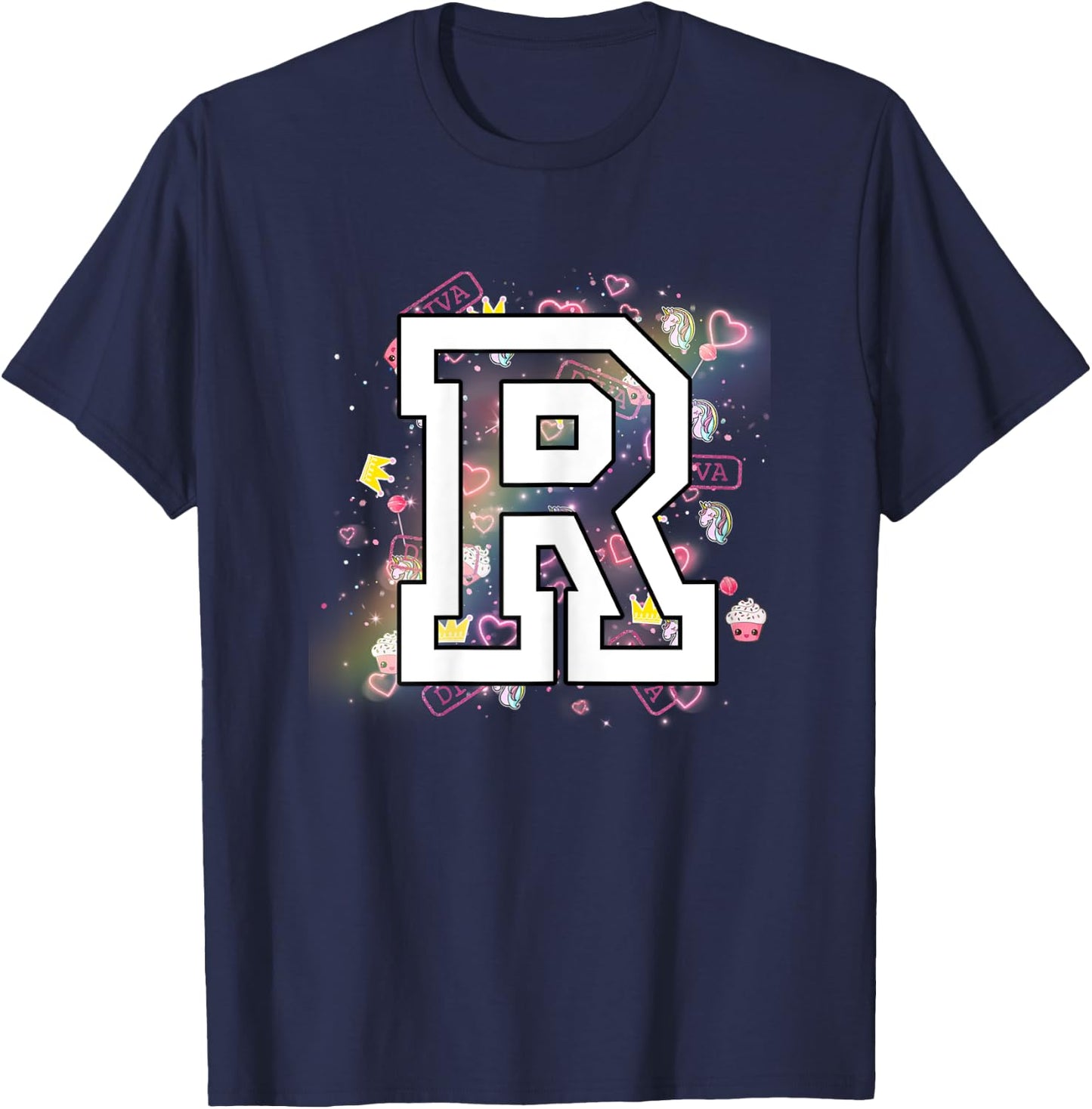 Kids Letter R Clothing For a Girl Who's Name Starts With R T-Shirt - T-Shirt | Navy