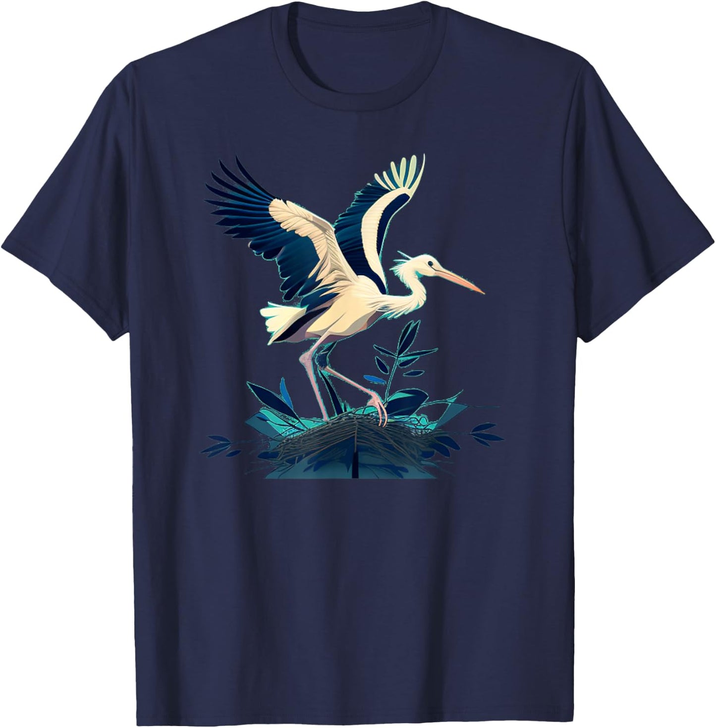 Funny Stork Bird T-Shirt - T-Shirt | Navy
