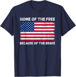 Home Of The Free Because Of The Brave T-Shirt - T-Shirt | Navy