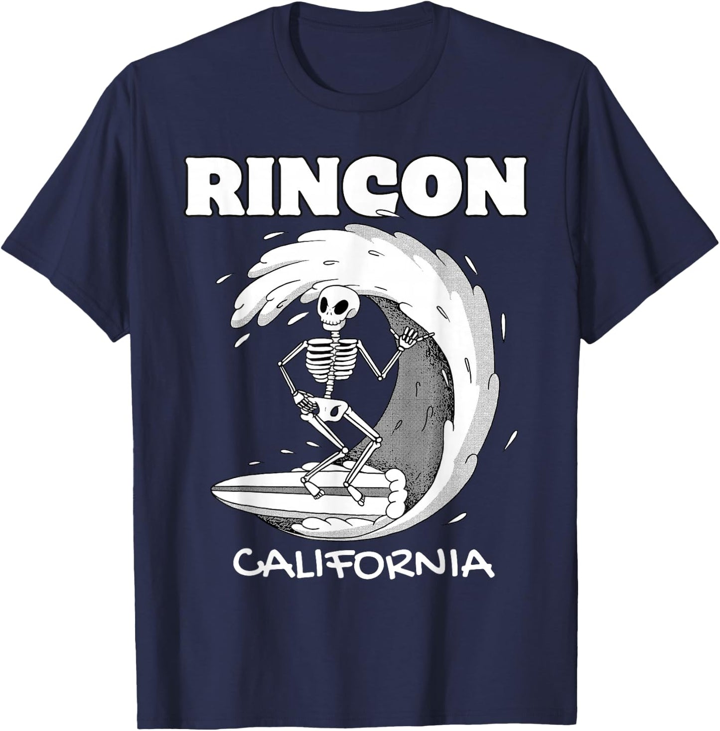 RINCON CALIFORNIA Surf Vintage Retro Surfing T-Shirt - T-Shirt | Navy