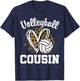 Volleyball Cousin Leopard Heart T-Shirt - T-Shirt | Navy