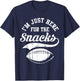 I'm just here for the Snacks Funny American Football T-Shirt - T-Shirt | Navy