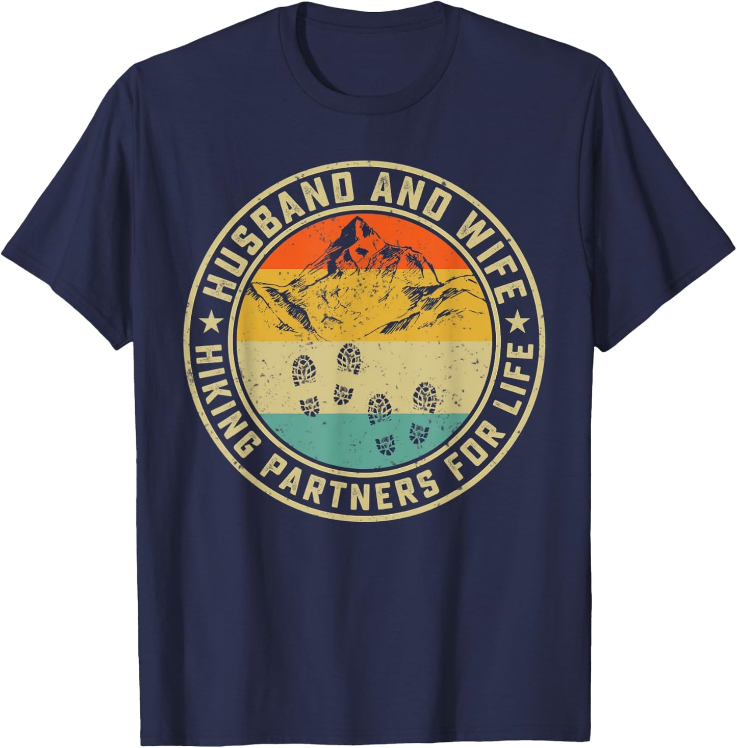 Husband And Wife Hiking Partners For Life Traveling Sweet T-Shirt - T-Shirt | Navy