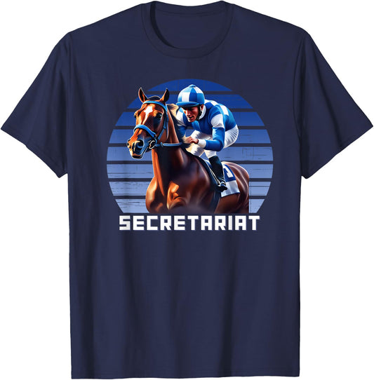 Secretariat Horse, Horse Racing, Del Mar, Santa Anita Shirt T-Shirt - T-Shirt | Navy