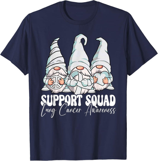 Support Squad Lung Cancer Awareness Month T-Shirt - T-Shirt | Navy