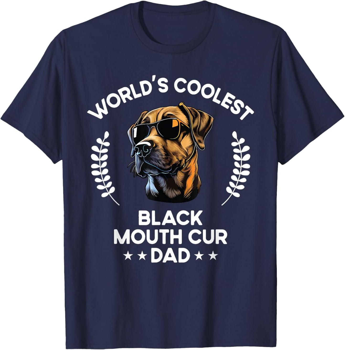 World's Coolest Dog Dad Papa - Men Black Mouth Cur T-Shirt - T-Shirt | Navy