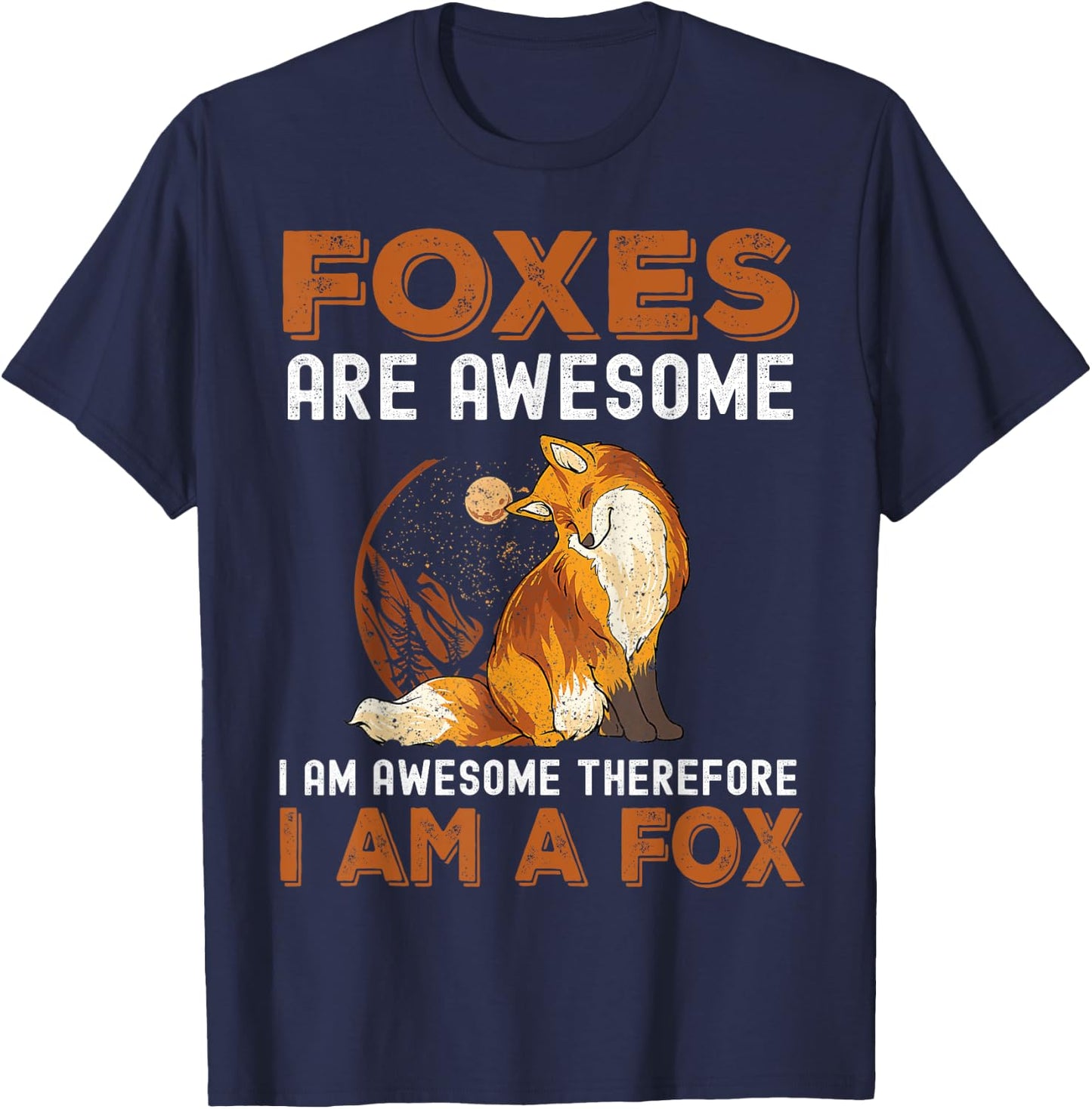 Cool Fox Design Women Kids Wildlife Animal Fox Lover T-Shirt - T-Shirt | Navy
