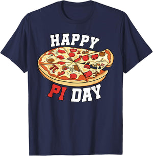 Happy Pi Day, Pie Day Pizza, Mathematics Pi Symbol Pizza T-Shirt - T-Shirt | Navy