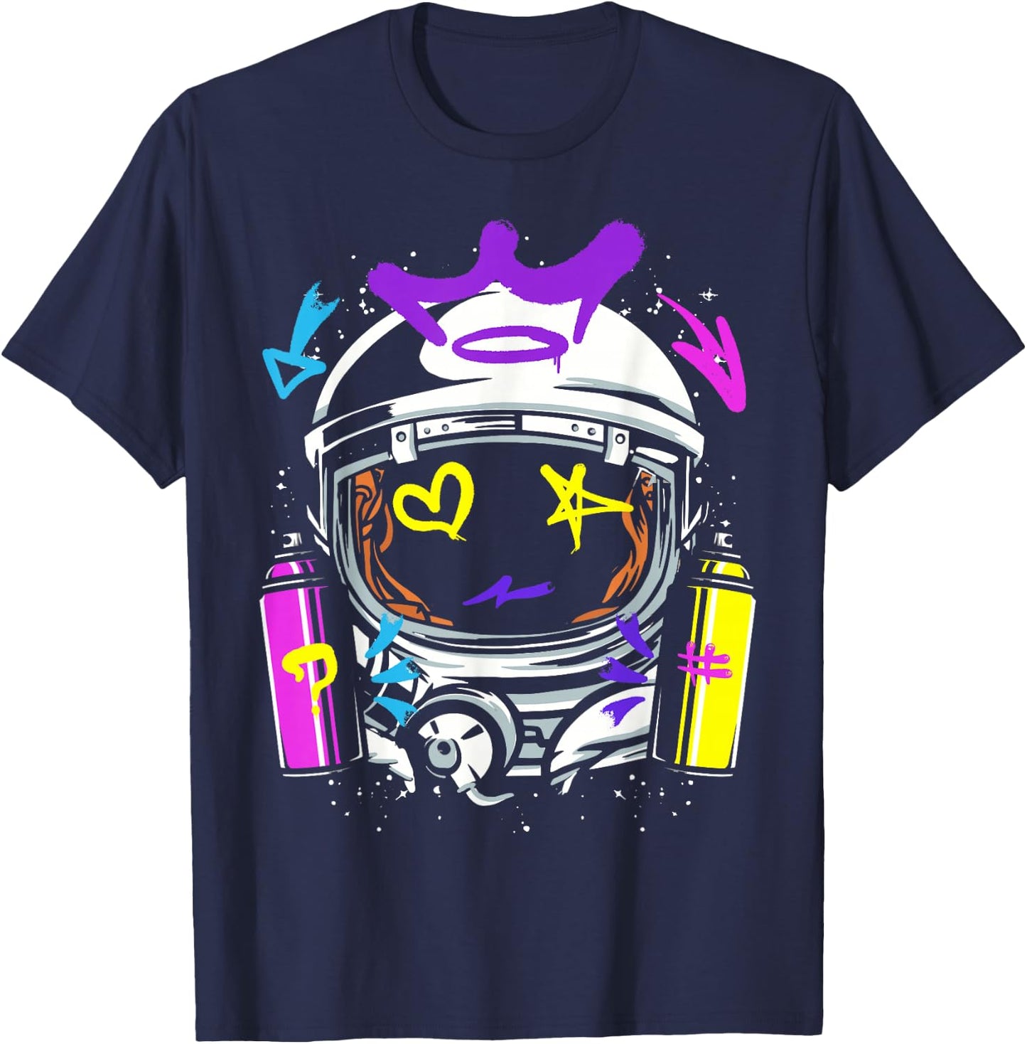 Graffiti Astronaut Spray Paint Street Art Drawing Artist T-Shirt - T-Shirt | Navy
