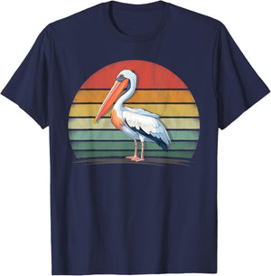 Pelican Bird Lover Retro Style Distressed Vintage Pelican T-Shirt - T-Shirt | Navy