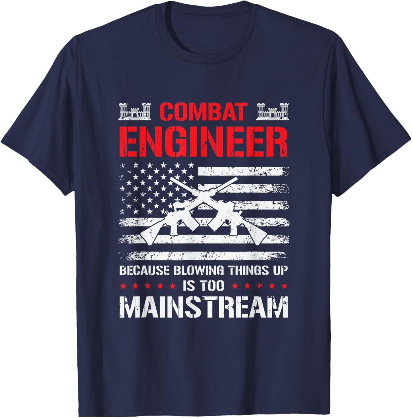 Combat Engineer Engineering Army U.S. Military Army Combat T-Shirt - T-Shirt | Navy