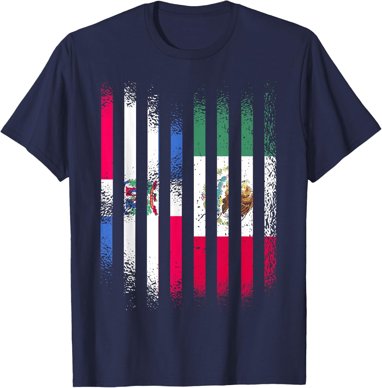 Dominican Republic Flag Mexico Grown Country Flags Stripes T-Shirt - T-Shirt | Navy