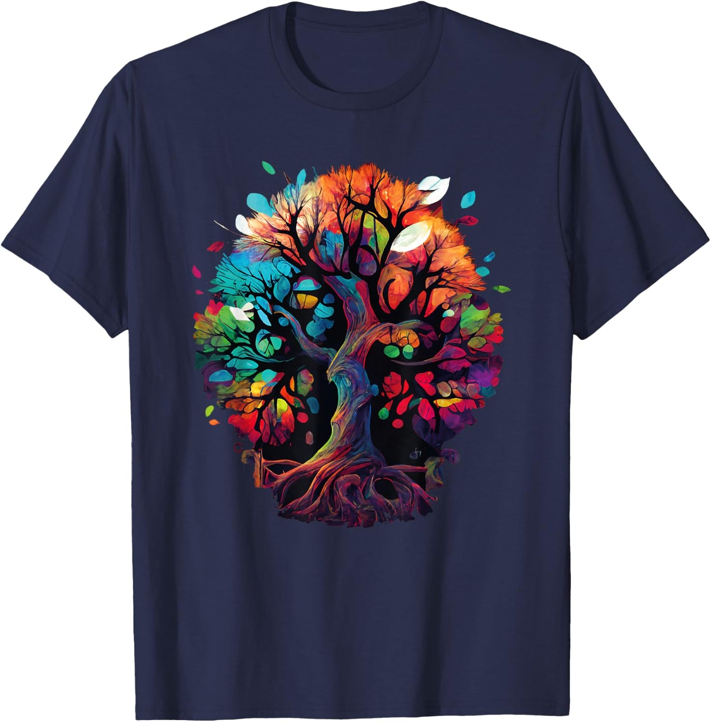 Moon Phases Tree of Life T-Shirt - T-Shirt | Navy