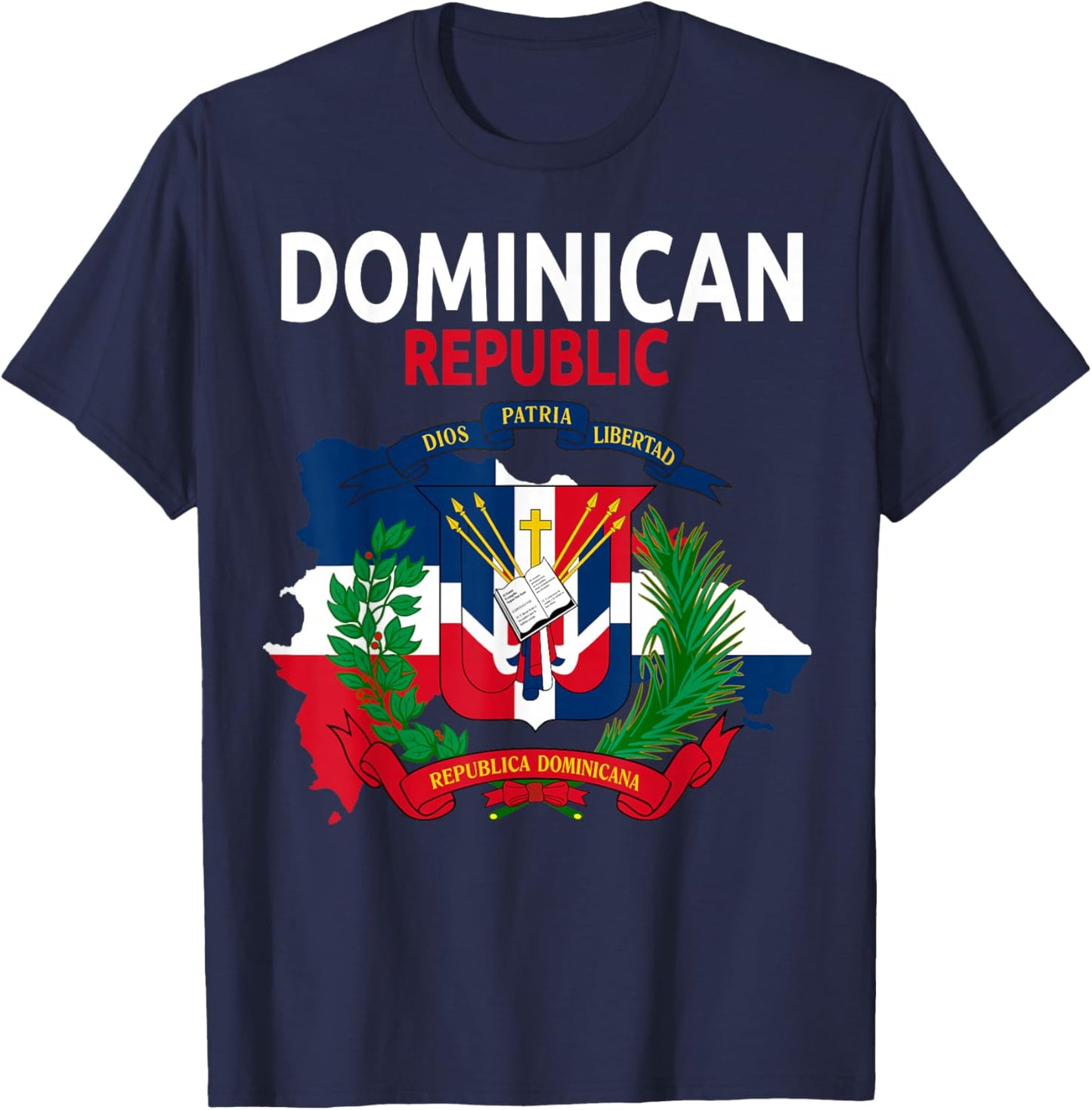 Coat of Arms Republica Dominicana & Dominican Flag Outfit T-Shirt - T-Shirt | Navy