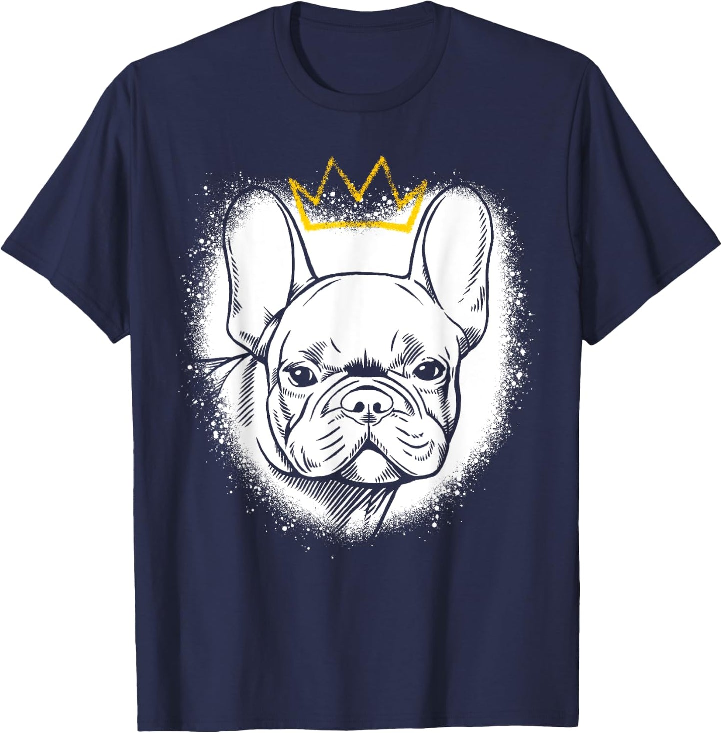French Bulldog with Crown T-Shirt - T-Shirt | Navy