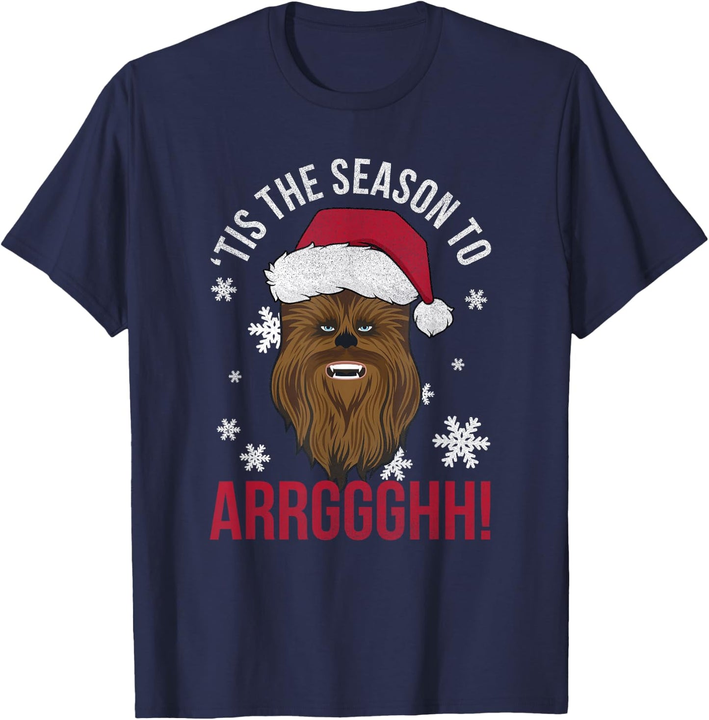 Star Wars Christmas Chewbacca 'Tis The Season To Arrghh! T-Shirt - T-Shirt | Navy
