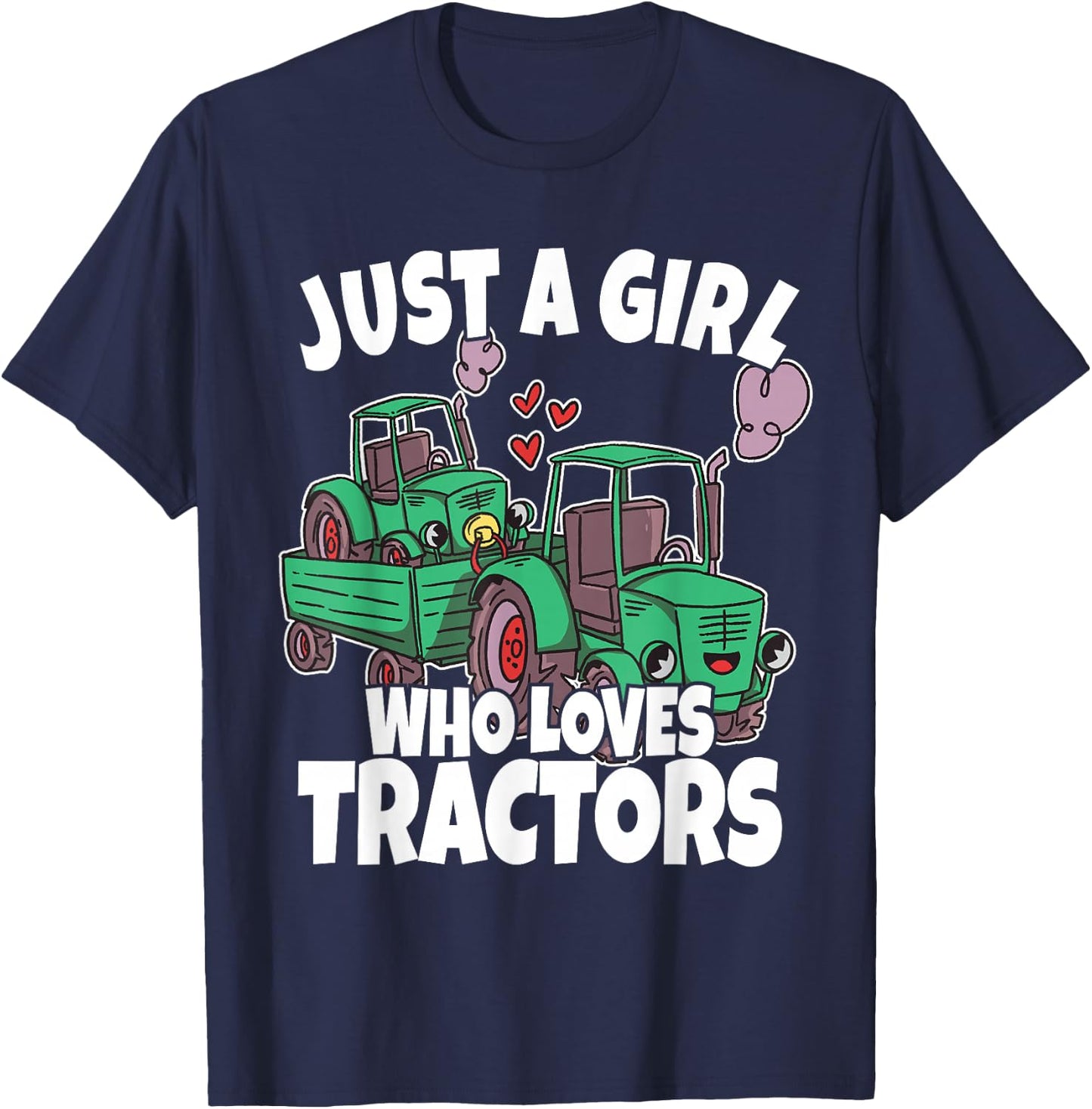Just A Girl Who Loves Tractors Kids Girls Toddler T-Shirt - T-Shirt | Navy