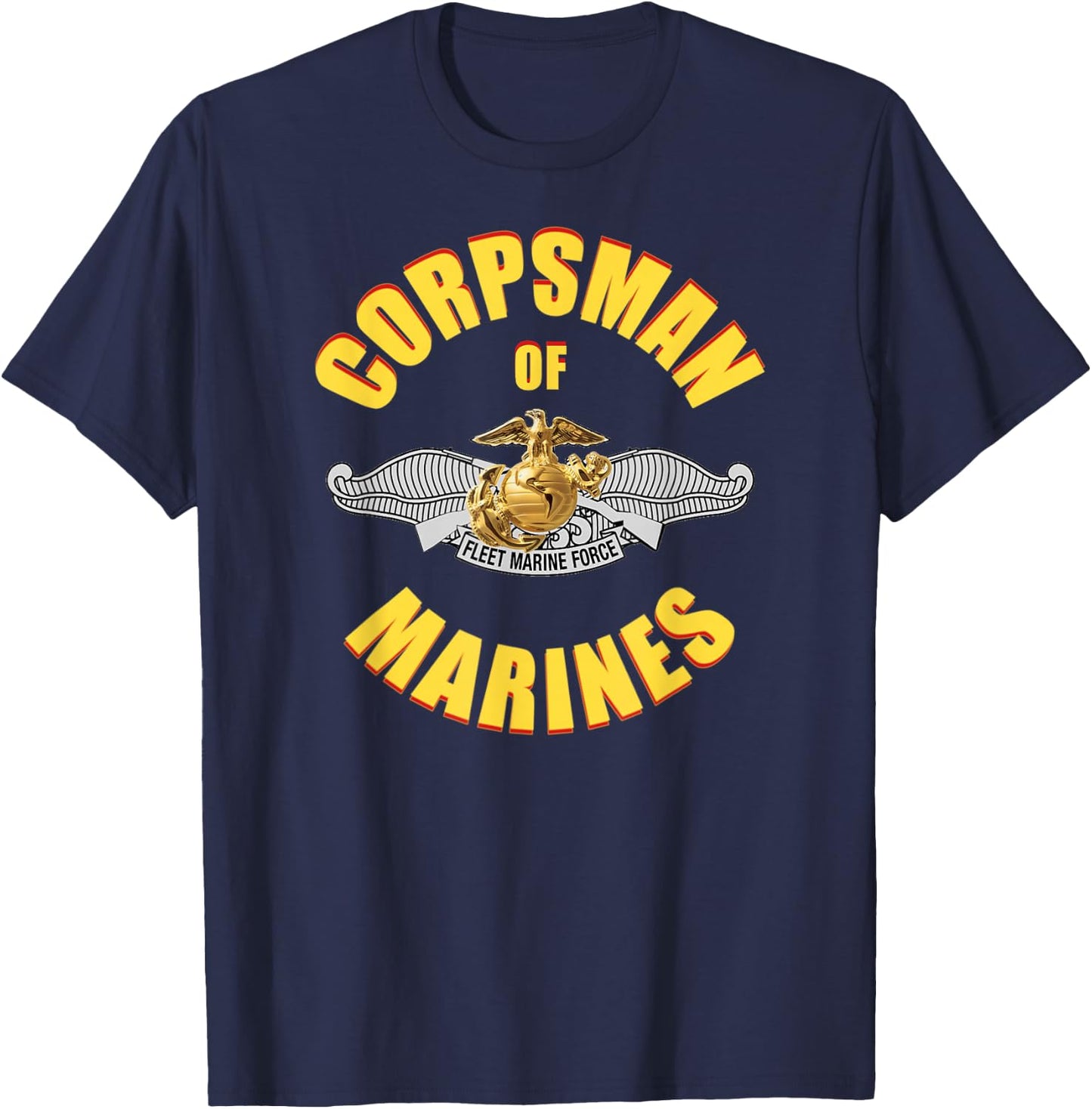 8404 Combat Corpsman: Eagle Globe Anchor Veteran T-Shirt - T-Shirt | Navy