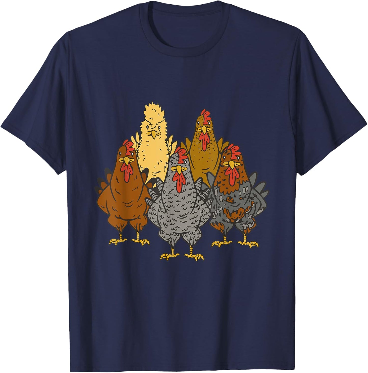 Chicken Animal Print Farm Chicken T-Shirt - T-Shirt | Navy