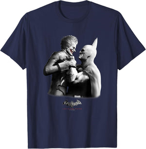 Batman: Arkham City Joker & The Dark Knight Distressed T-Shirt - T-Shirt | Navy