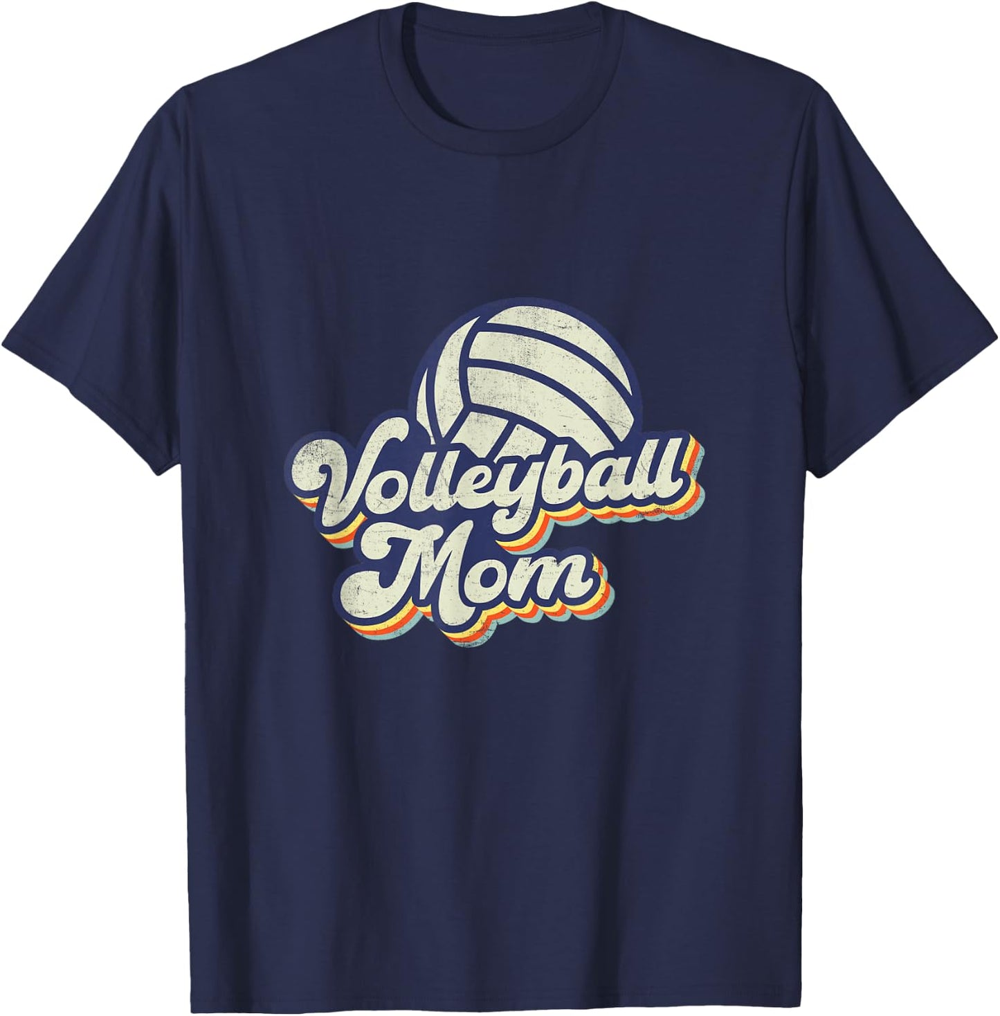 Volleyball Mom Mama Mother's Day Vintage Retro Funny Women T-Shirt - T-Shirt | Navy