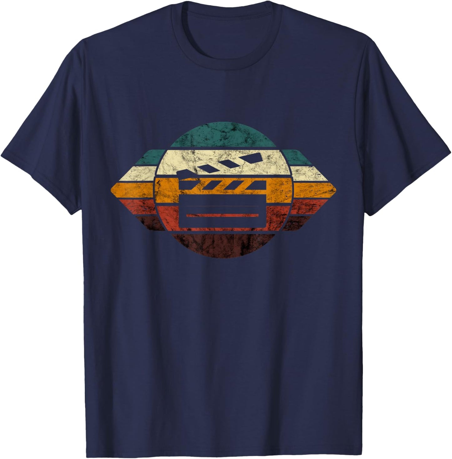 Filmmaker Clapboard Filmmaking Retro Cinematography Vintage T-Shirt - T-Shirt | Navy