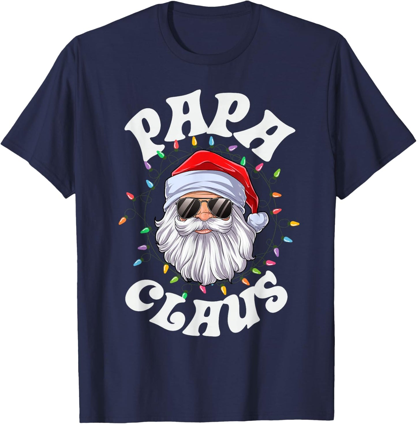 Papa Claus Santa Christmas Dad Family Matching Pajamas Xmas T-Shirt - T-Shirt | Navy