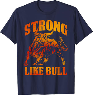 Strong Like A Bull Powerlifting Bodybuilding T-Shirt - T-Shirt | Navy