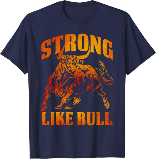 Strong Like A Bull Powerlifting Bodybuilding T-Shirt - T-Shirt | Navy