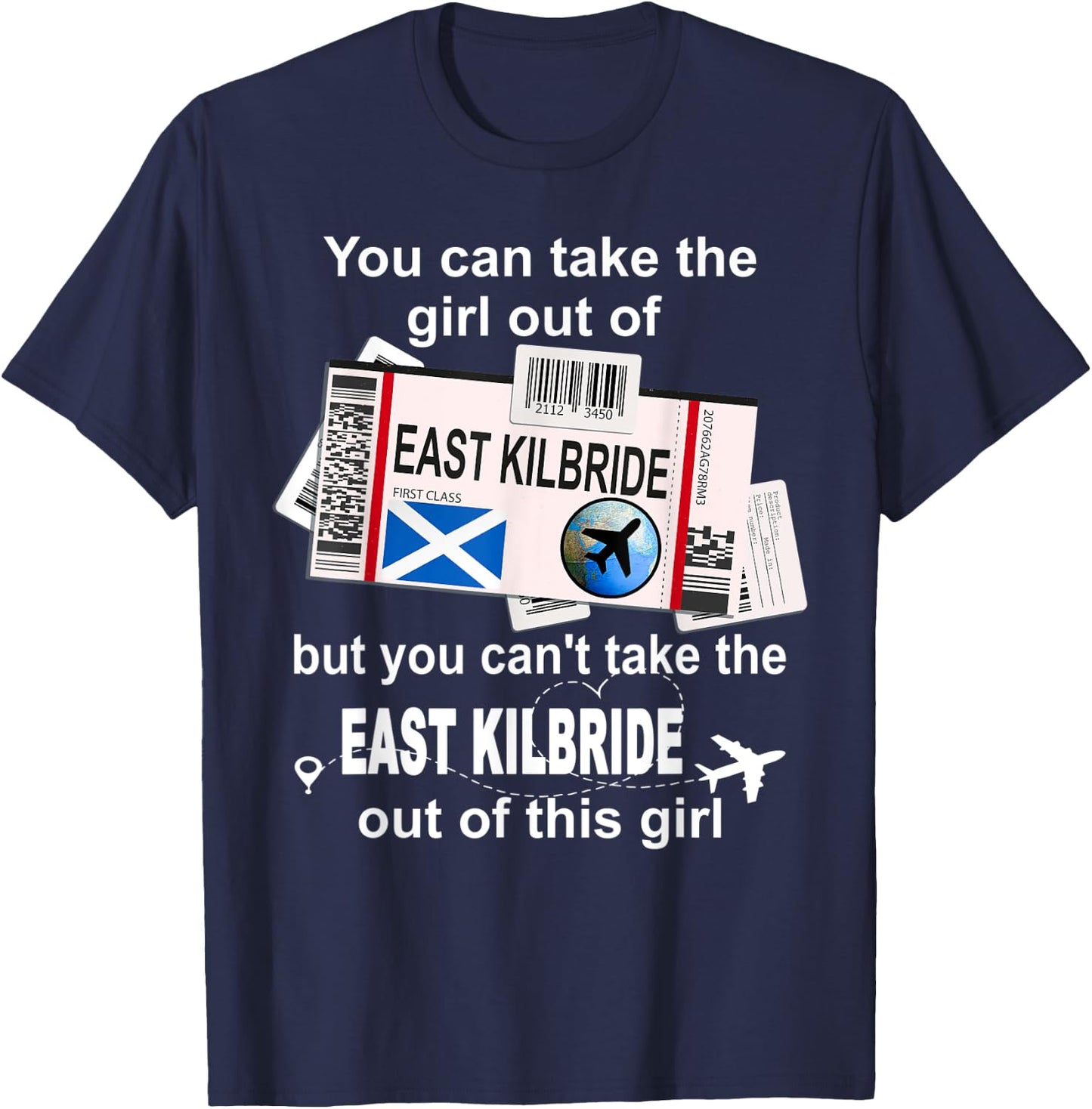 East Kilbride Boarding Pass - East Kilbride Girl T-Shirt - T-Shirt | Navy