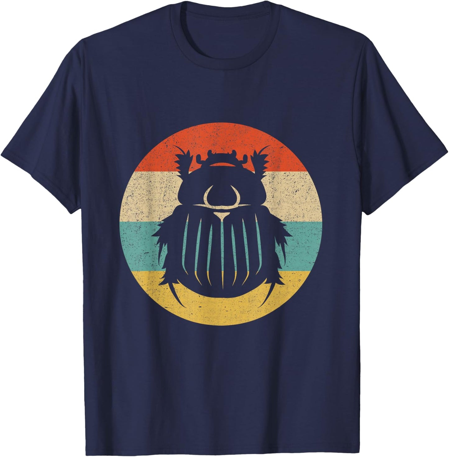 Dung Beetle Entomology Bug Retro Insect Entomologist T-Shirt - T-Shirt | Navy