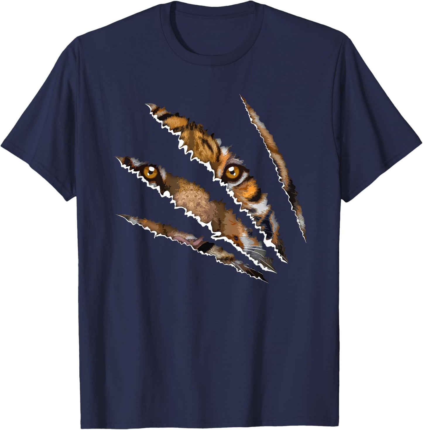 Tiger Eye Women Claw Animal Siberian Tiger Face T-Shirt - T-Shirt | Navy