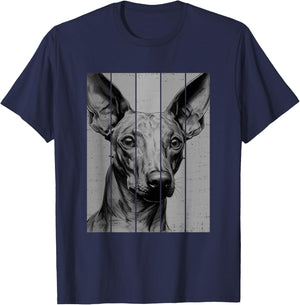 Cool Xoloitzcuintli Xolo Portrait Black And White Style T-Shirt - T-Shirt | Navy