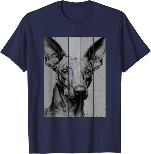 Cool Xoloitzcuintli Xolo Portrait Black And White Style T-Shirt - T-Shirt | Navy