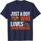 Just a Boy Who Loves Lawn Mowers Lawn Mowing Lover for Kids T-Shirt - T-Shirt | Navy