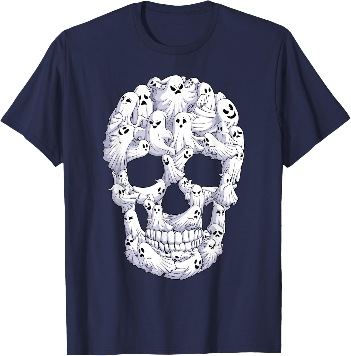 Skull Boo Ghost Funny boo ghosts Halloween costume men women T-Shirt - T-Shirt | Navy