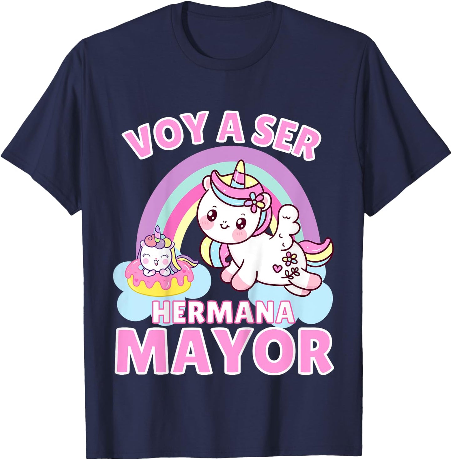 Hermana Mayor Unicornios, Voy A Ser Hermana Mayor T-Shirt - T-Shirt | Navy