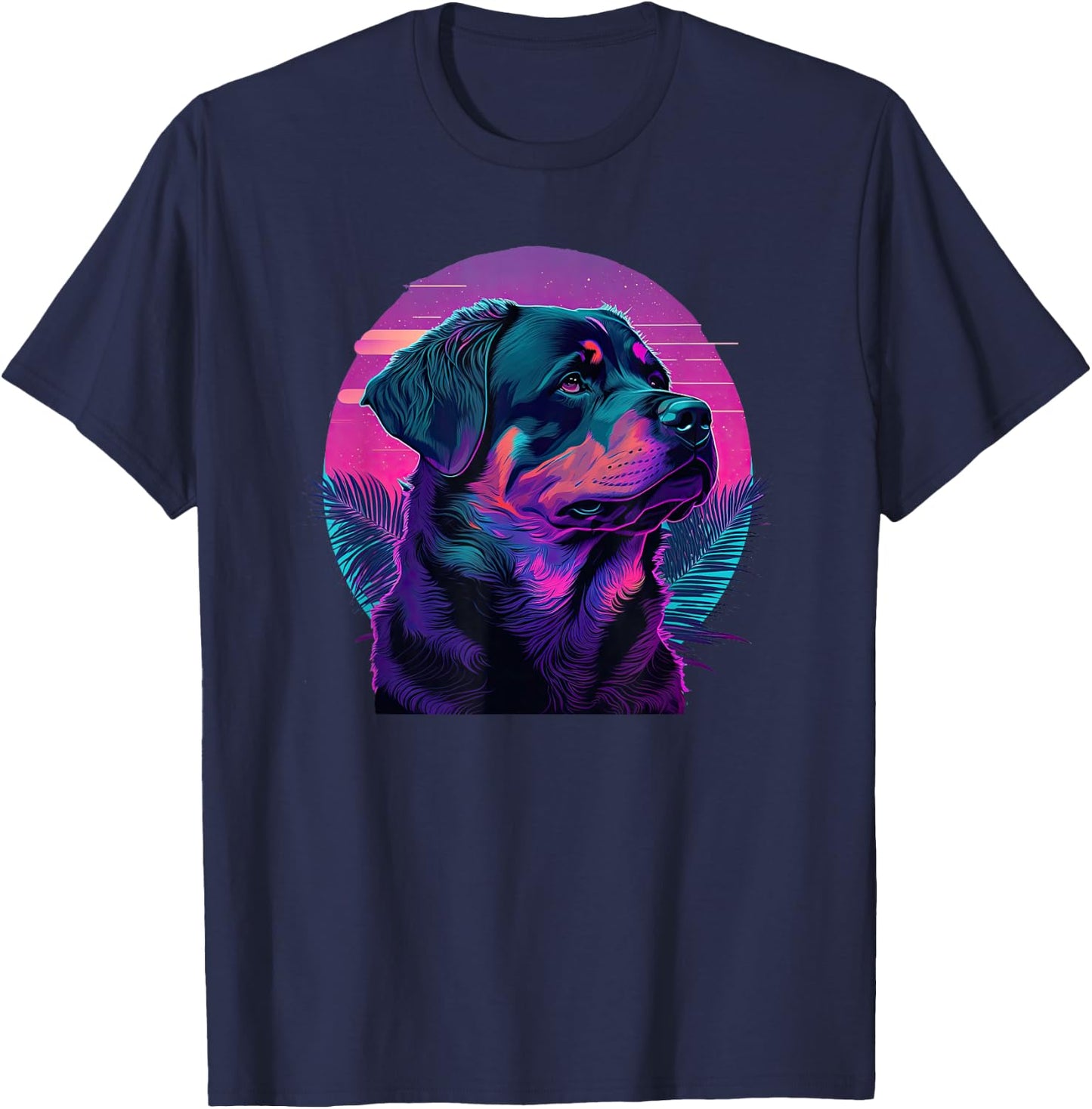 Funny Rottweiler Cute Rottweiler Vaporwave T-Shirt - T-Shirt | Navy