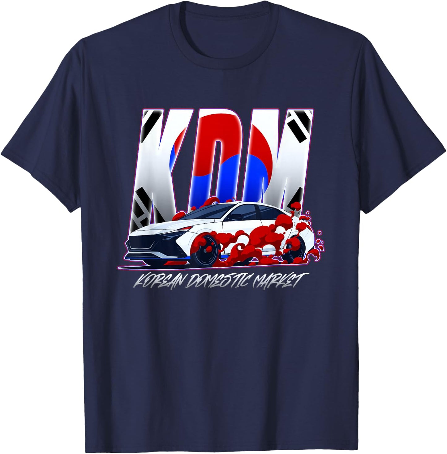 Korean Domestic Market KDM Car Turbo Tuner Enthusiasts T-Shirt - T-Shirt | Navy