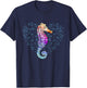 Colorful Seahorse Art - Underwater Ocean Animal Lover T-Shirt - T-Shirt | Navy