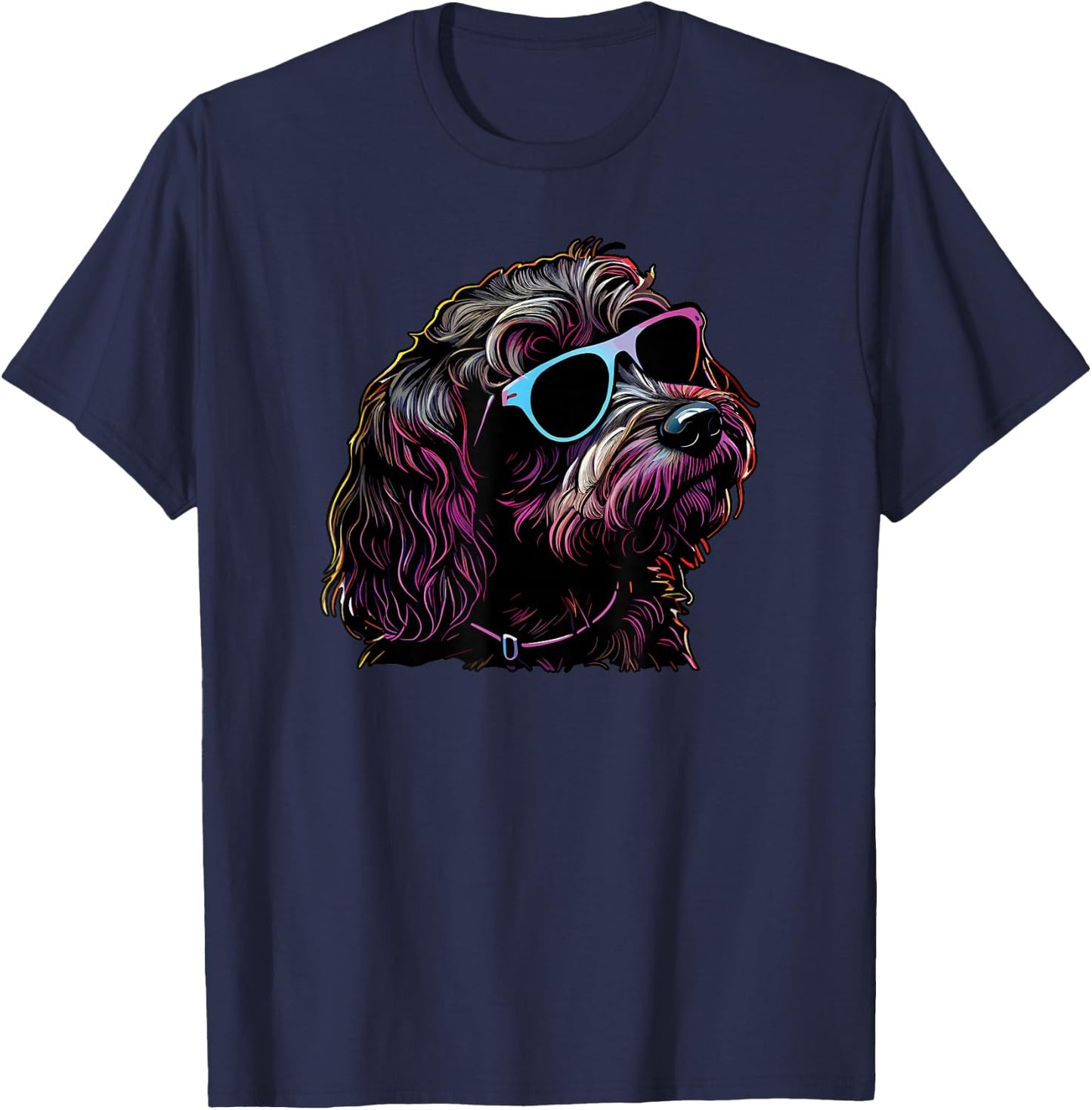 Dad Mom Cool Dog Sunglasses - Cockapoo T-Shirt - T-Shirt | Navy