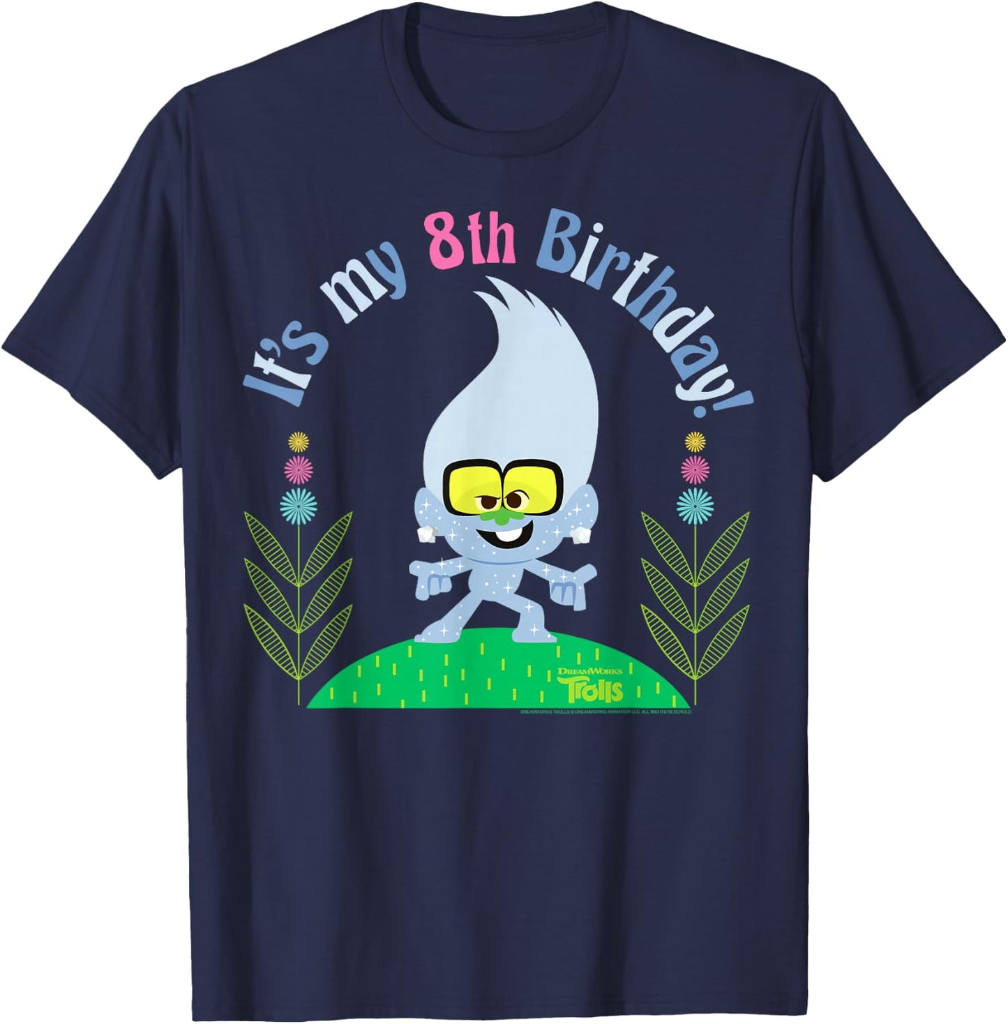 DreamWorks Trolls Little Diamond 8th Birthday T-Shirt - T-Shirt | Navy
