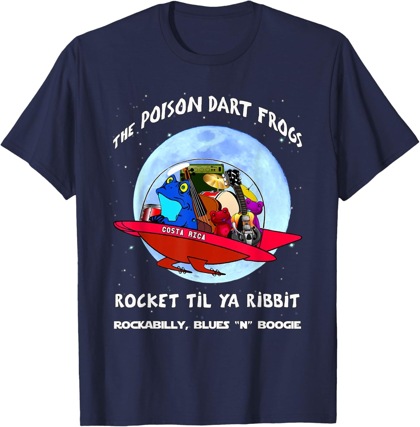 Poison Dart Frogs Retro Rockabilly Greaser Pompadour Rock T-Shirt - T-Shirt | Navy