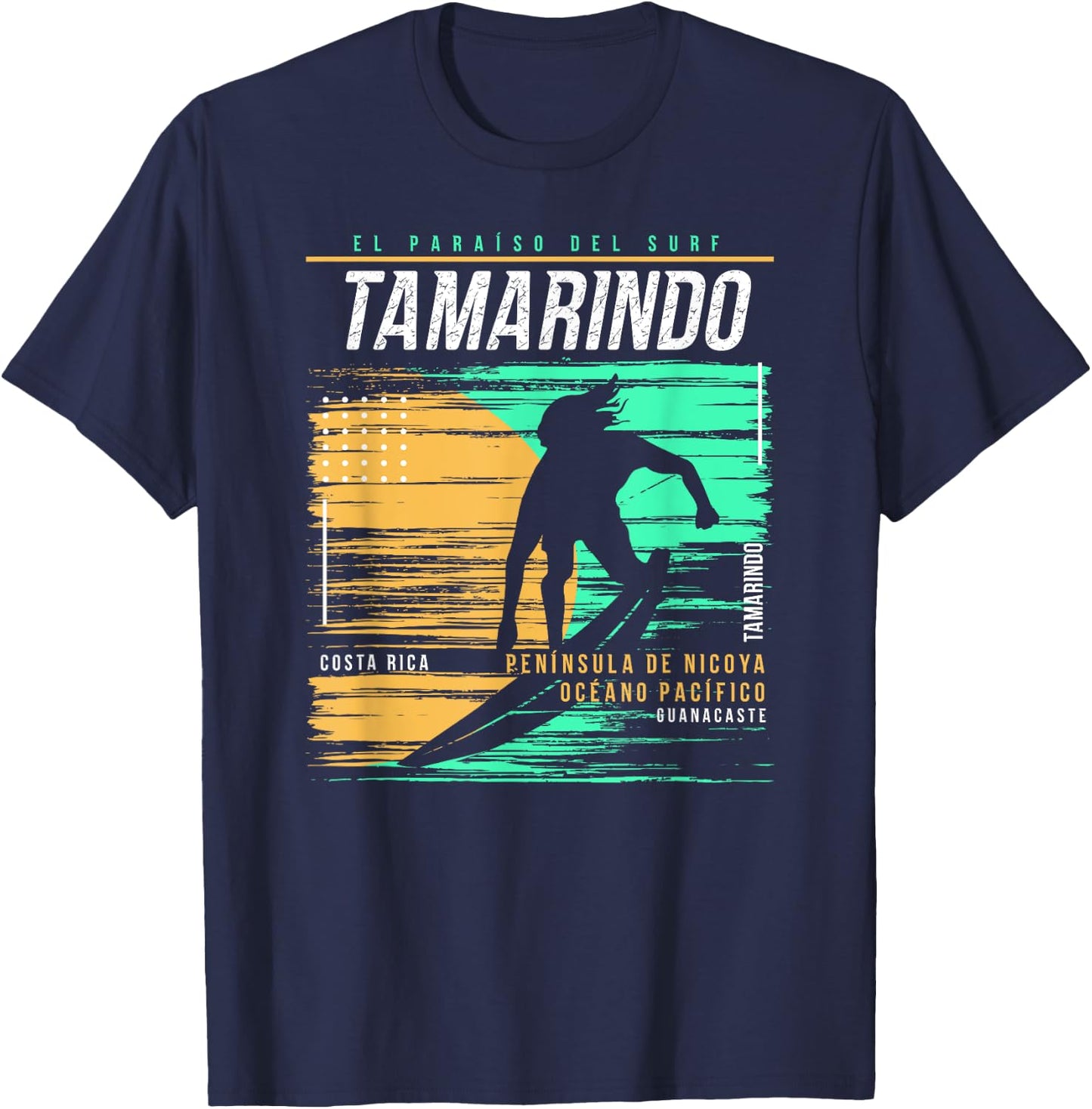 Vintage Surfing Tamarindo Costa Rica Retro Surfers Paradise T-Shirt - T-Shirt | Navy