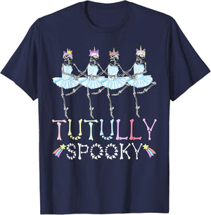 Tutully Spooky Halloween Skeleton Ballet Dance Ballerina T-Shirt - T-Shirt | Navy